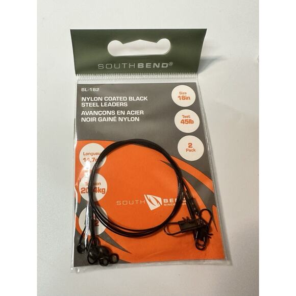 8 PACKS South Bend Two Hook 18" Wire Leader BL-182 - Picture 2 of 3